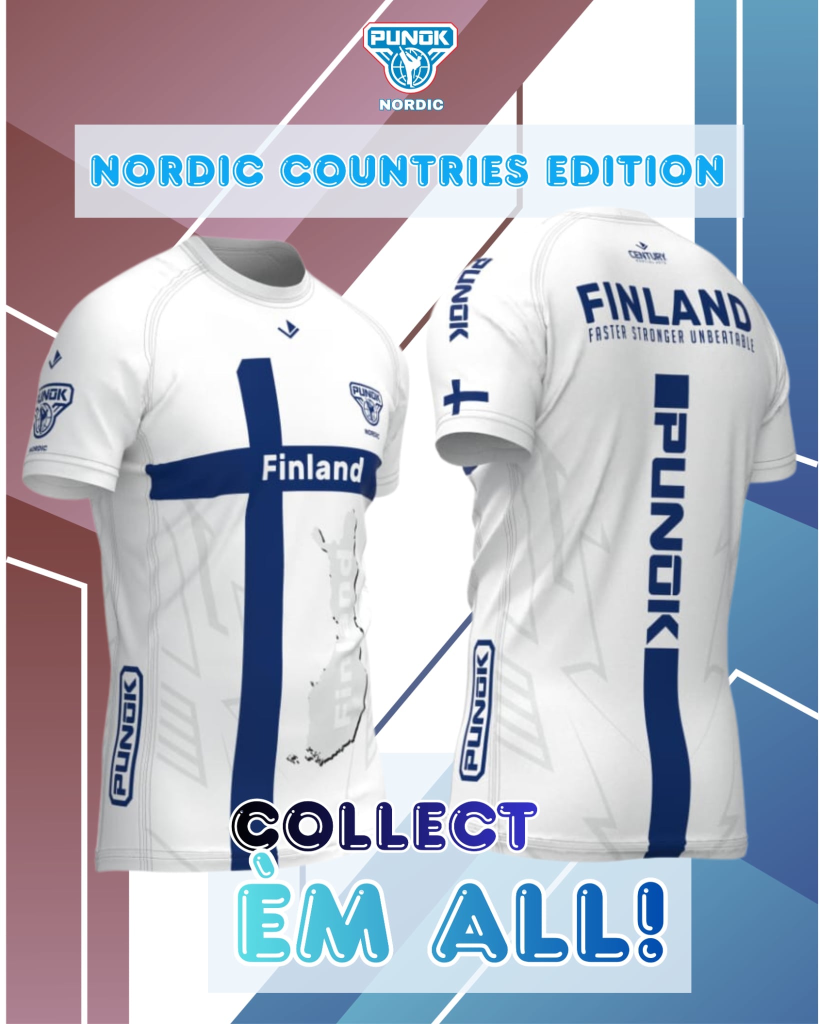 Ev vit t-shirt med finska flaggan