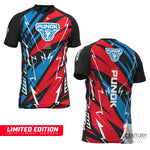 punok t-shirt karate röd blå